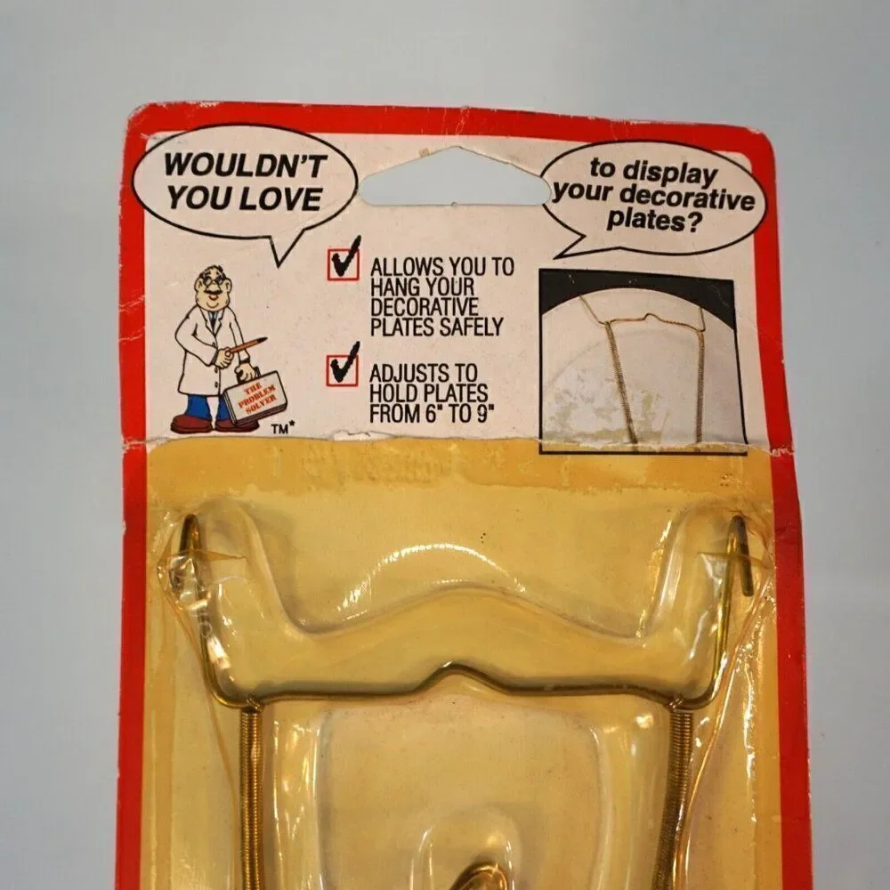 1998 Plate Hanger Vintage Brass Display Adjusts To Hold 6-9 in Plate Acme Int